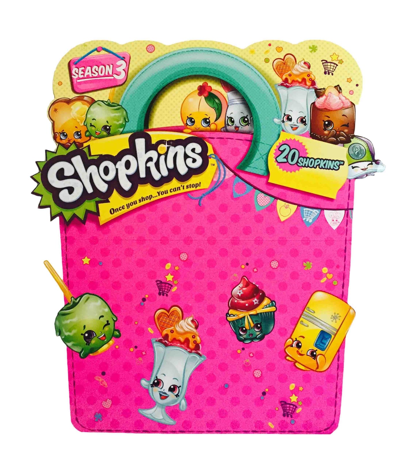Shopkins Series 3 Playset (12-Pack) – 10 Characters, 2 Hidden, Bags & Basket