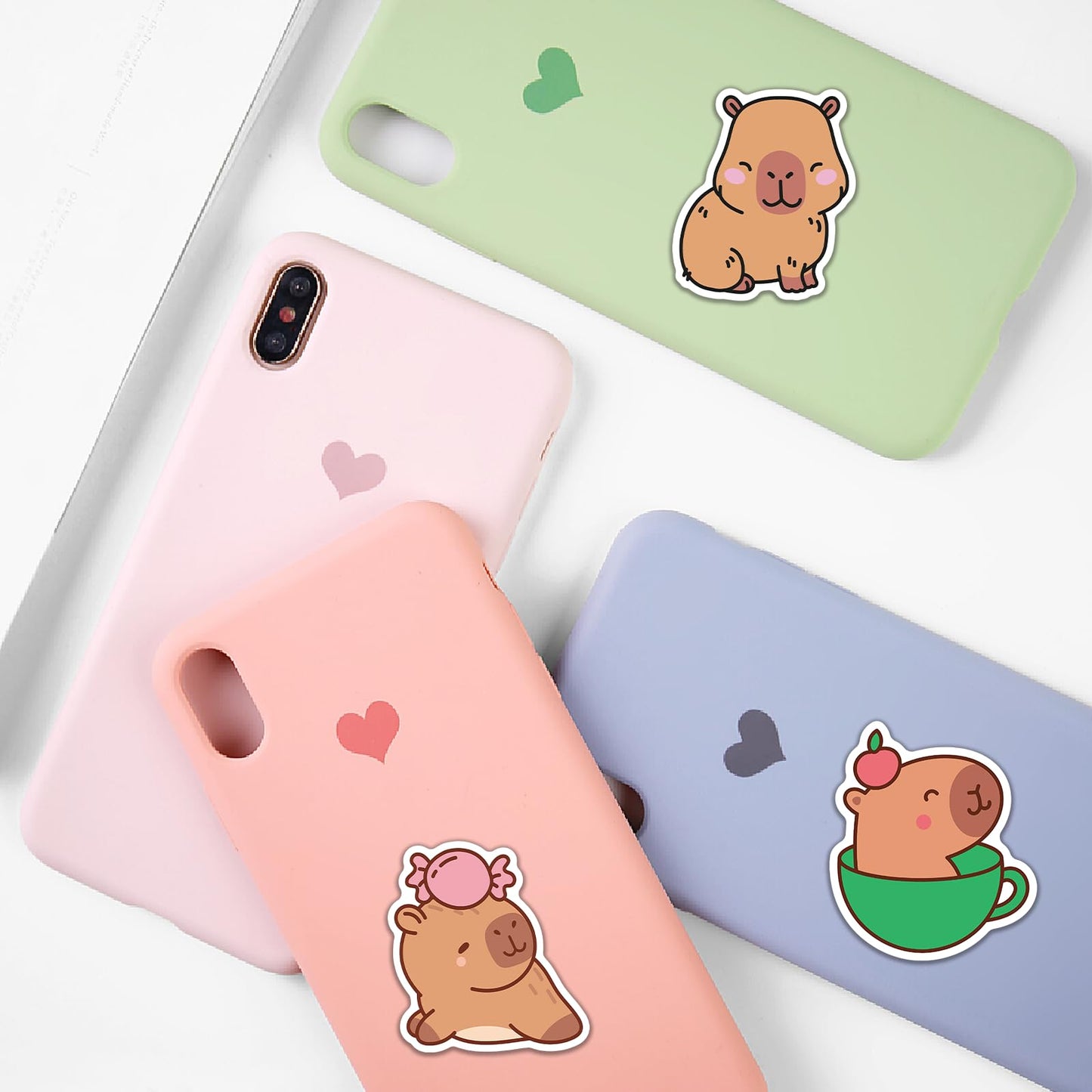Shouqiuzhonglv Kawaii Animal Stickers — 50 Pcs Capybara Vinyl Decals for Laptops, Bottles, Luggage