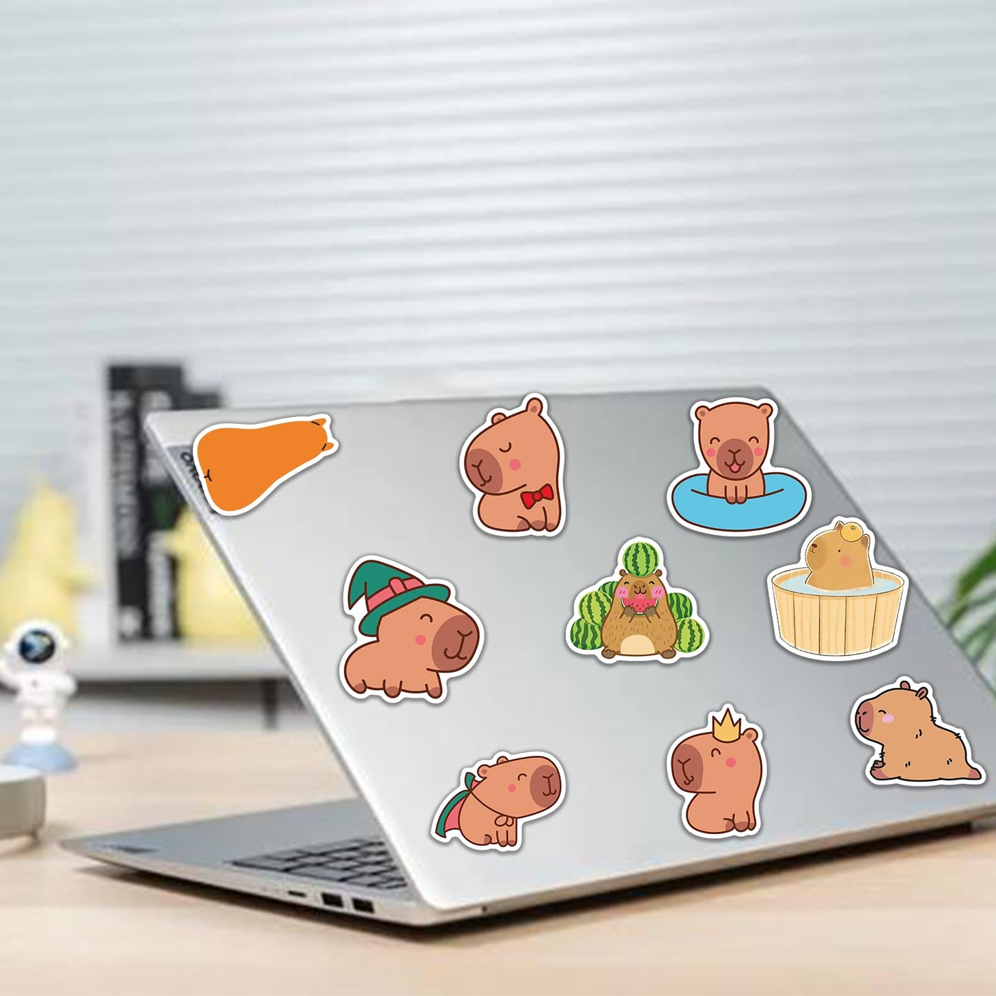 Shouqiuzhonglv Kawaii Animal Stickers — 50 Pcs Capybara Vinyl Decals for Laptops, Bottles, Luggage