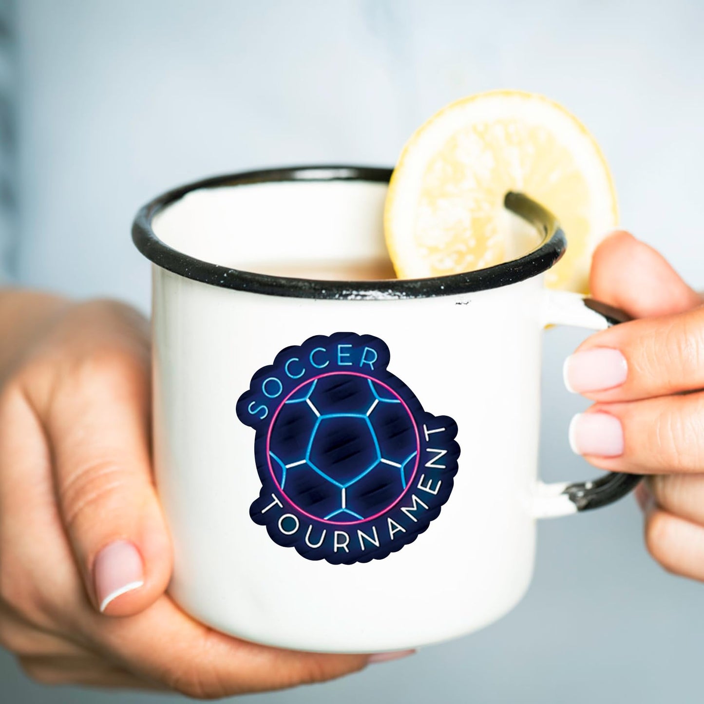 Shouqiuzhonglv 50Pcs Neon Soccer Stickers – Waterproof Vinyl Decor for Water Bottles, Luggage, and More