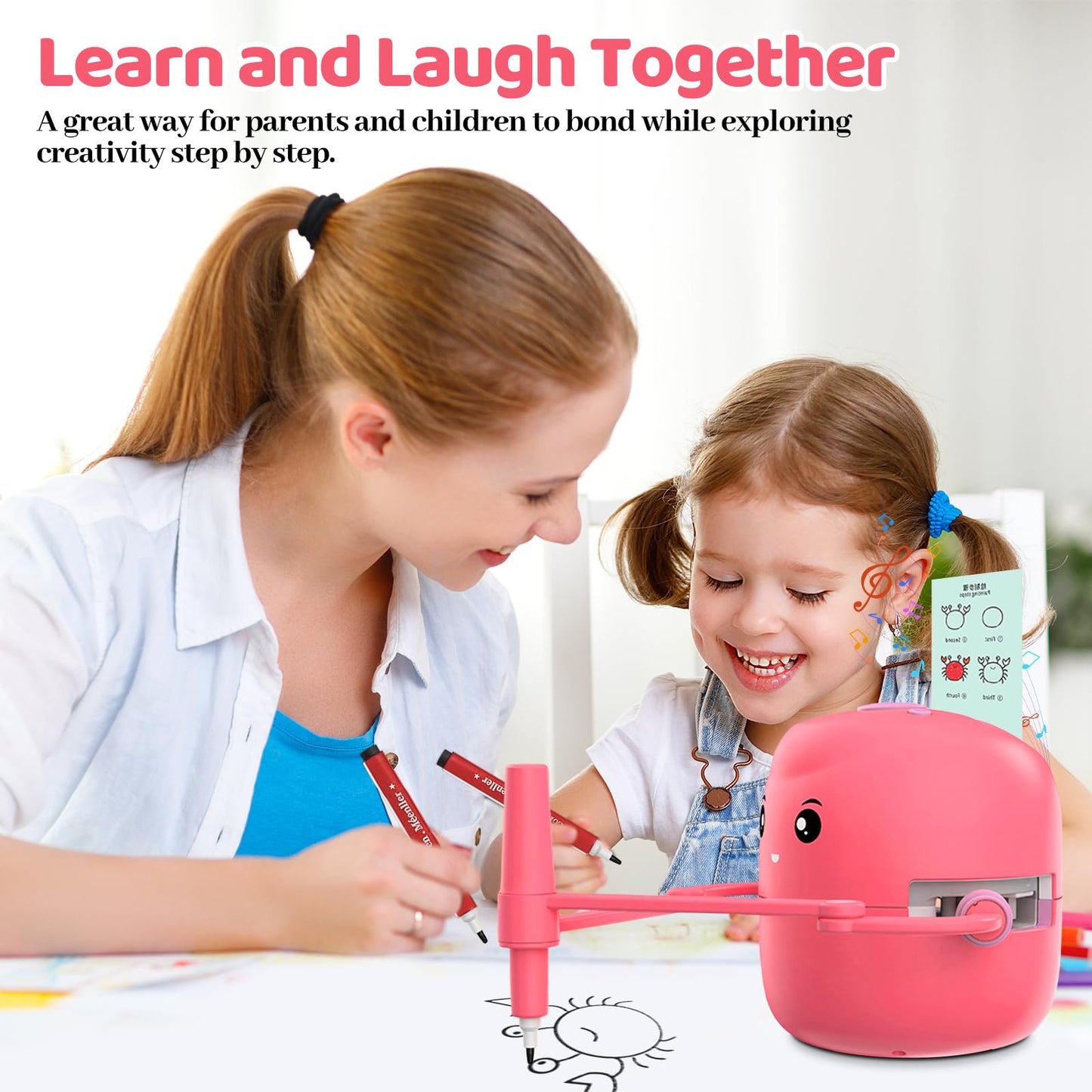 Shovira Drawing Robot for Kids — Guided Art with 150 Learning Cards & 17 Pens