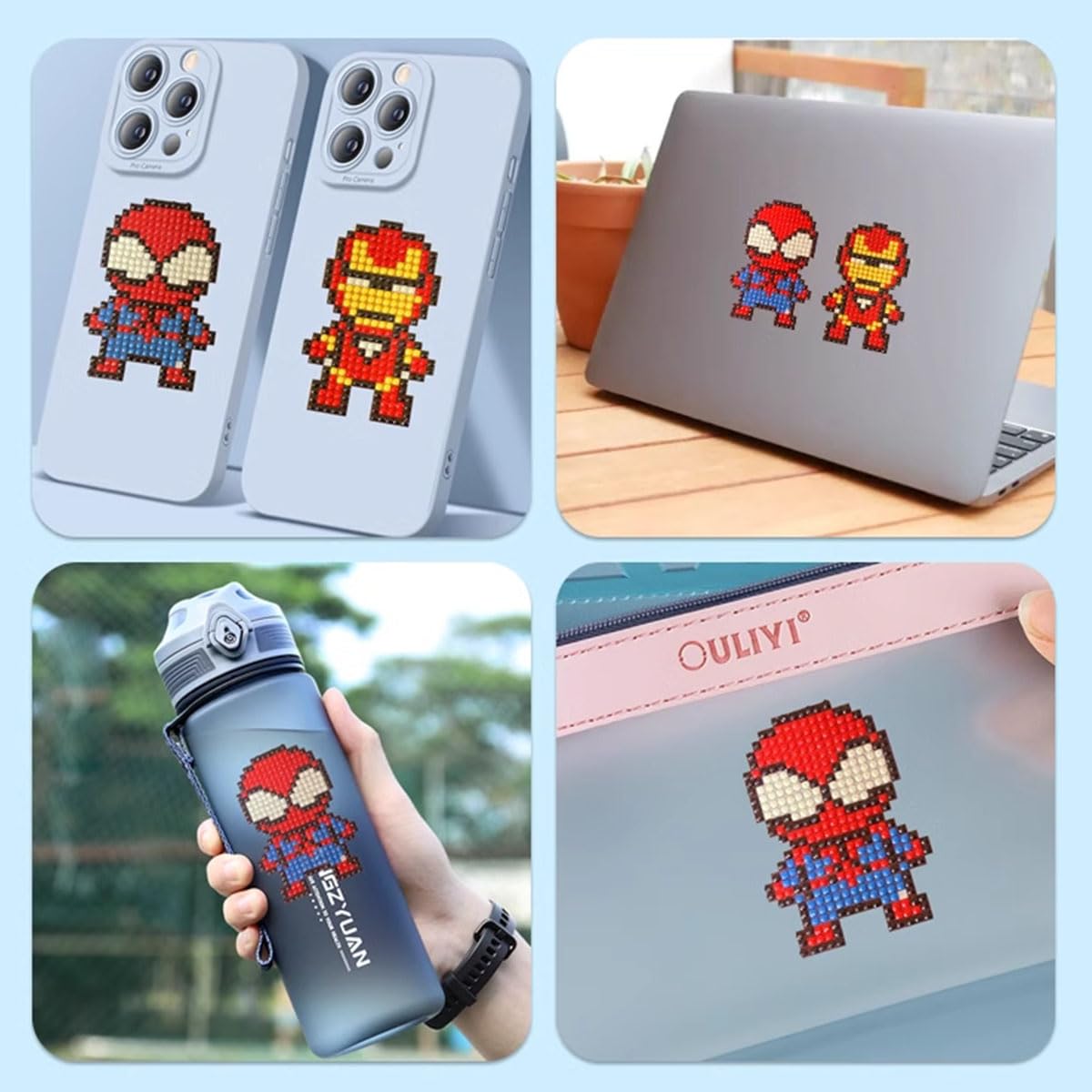 SHOWERRING 5D DIY Diamond Art Stickers Kit for Kids – Super Hero Cartoon Gems