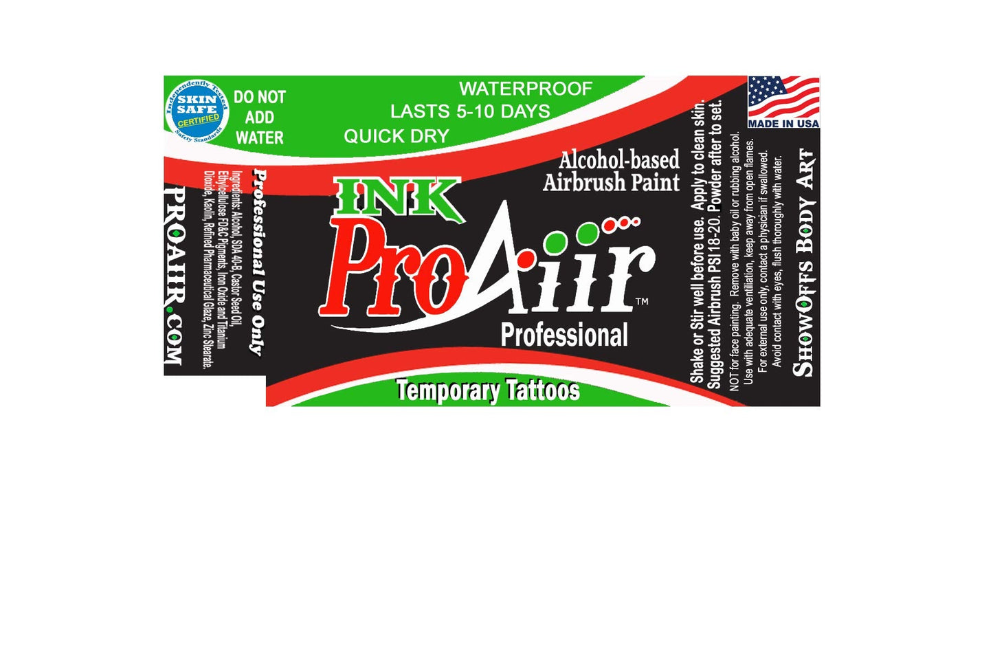 ShowOffs Body Art ProAiir Ink Blue - 2.1 oz Temporary Tattoo Ink