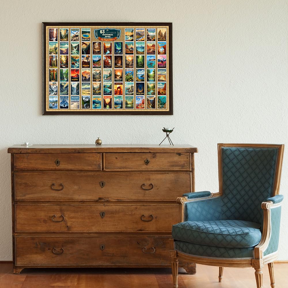 SHOXREM 1000 Piece Vintage Travel Jigsaw Puzzle | US National Parks for Adults
