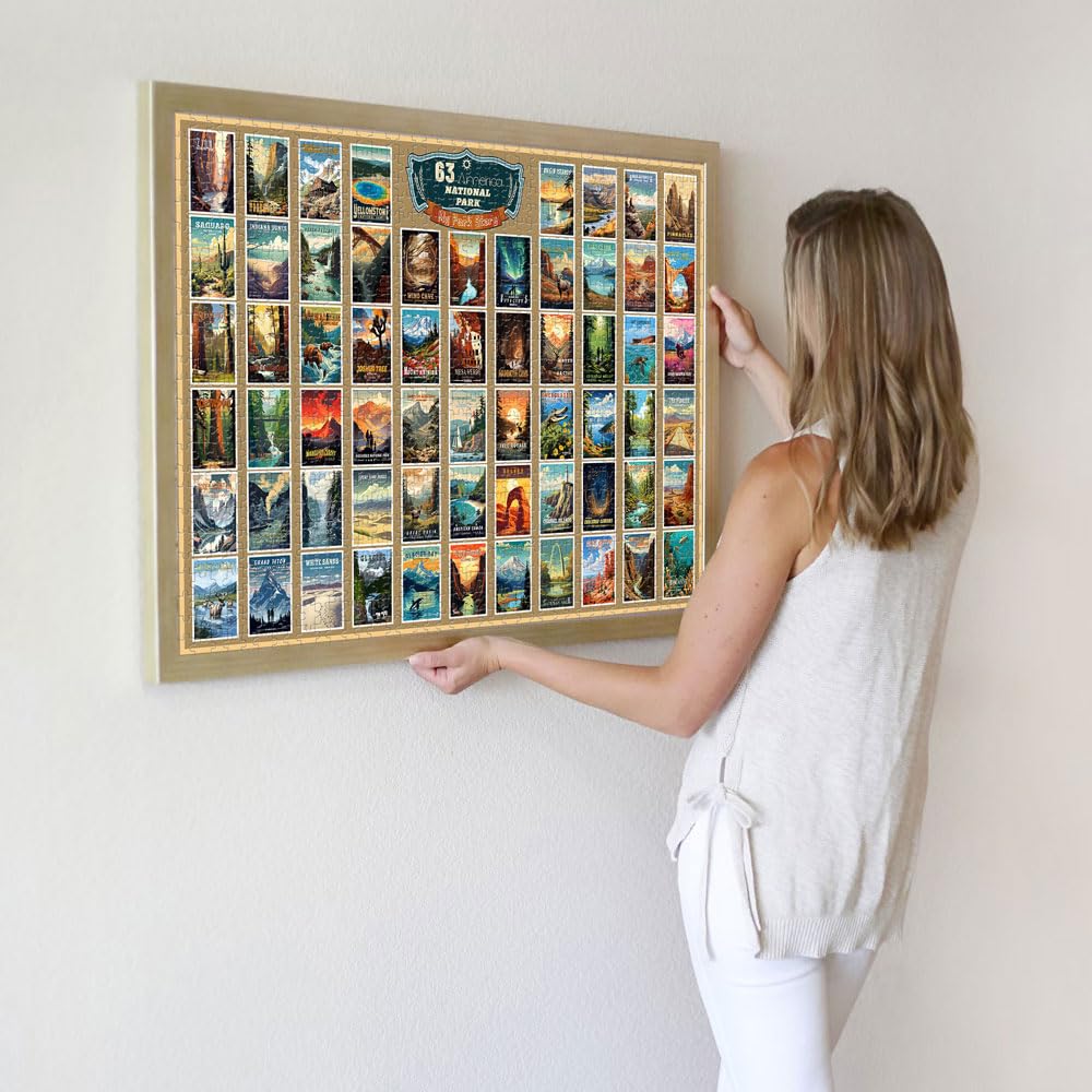 SHOXREM 1000 Piece Vintage Travel Jigsaw Puzzle | US National Parks for Adults