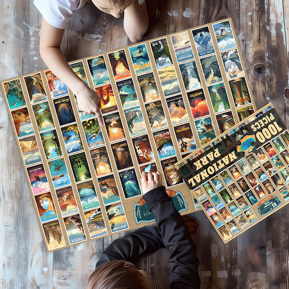 SHOXREM 1000 Piece Vintage Travel Jigsaw Puzzle | US National Parks for Adults