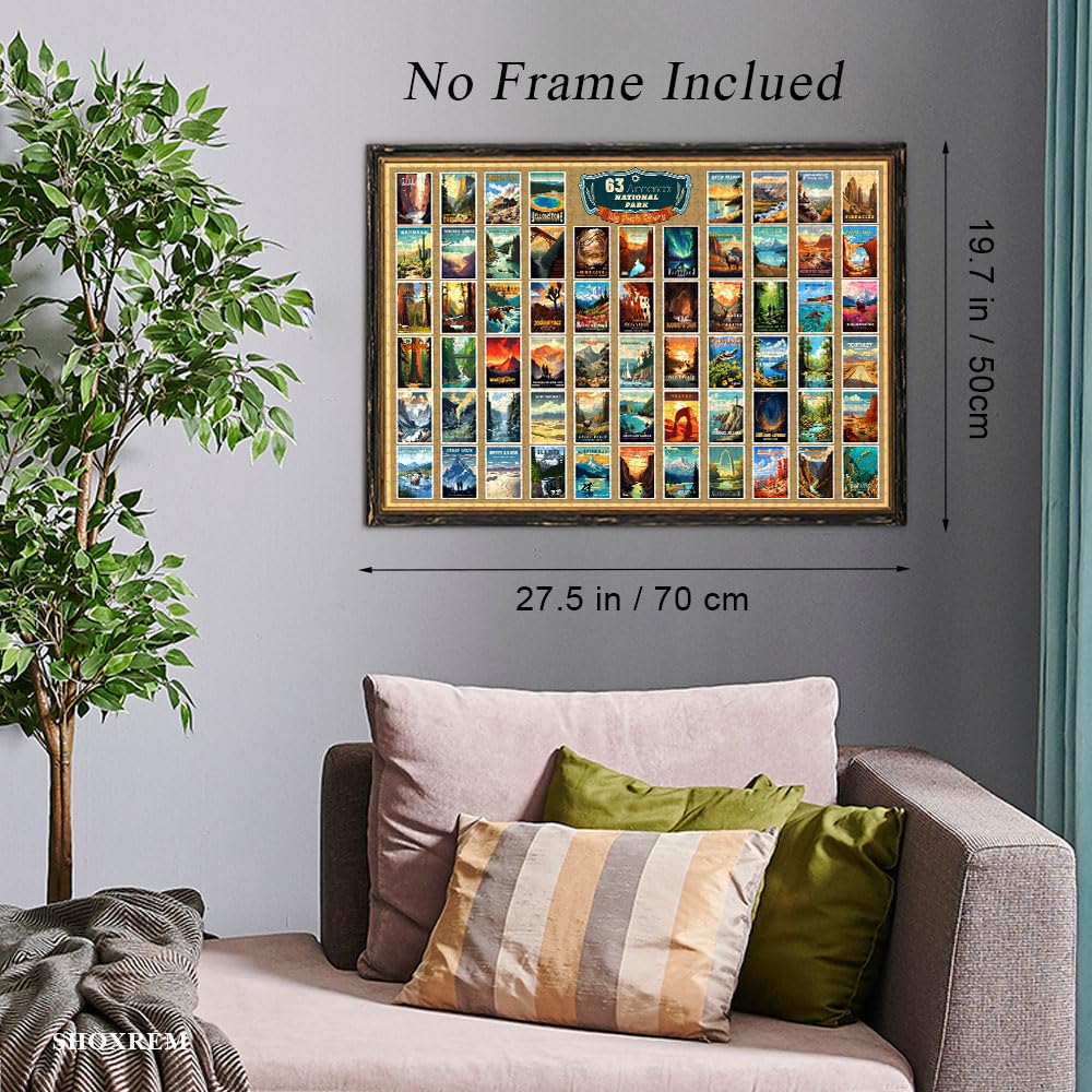 SHOXREM 1000 Piece Vintage Travel Jigsaw Puzzle | US National Parks for Adults