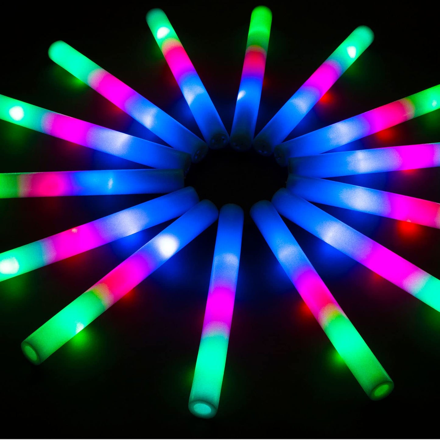 SHQDD 28PCS LED Foam Glow Sticks – 3 Modes, Colorful Glow for Parties