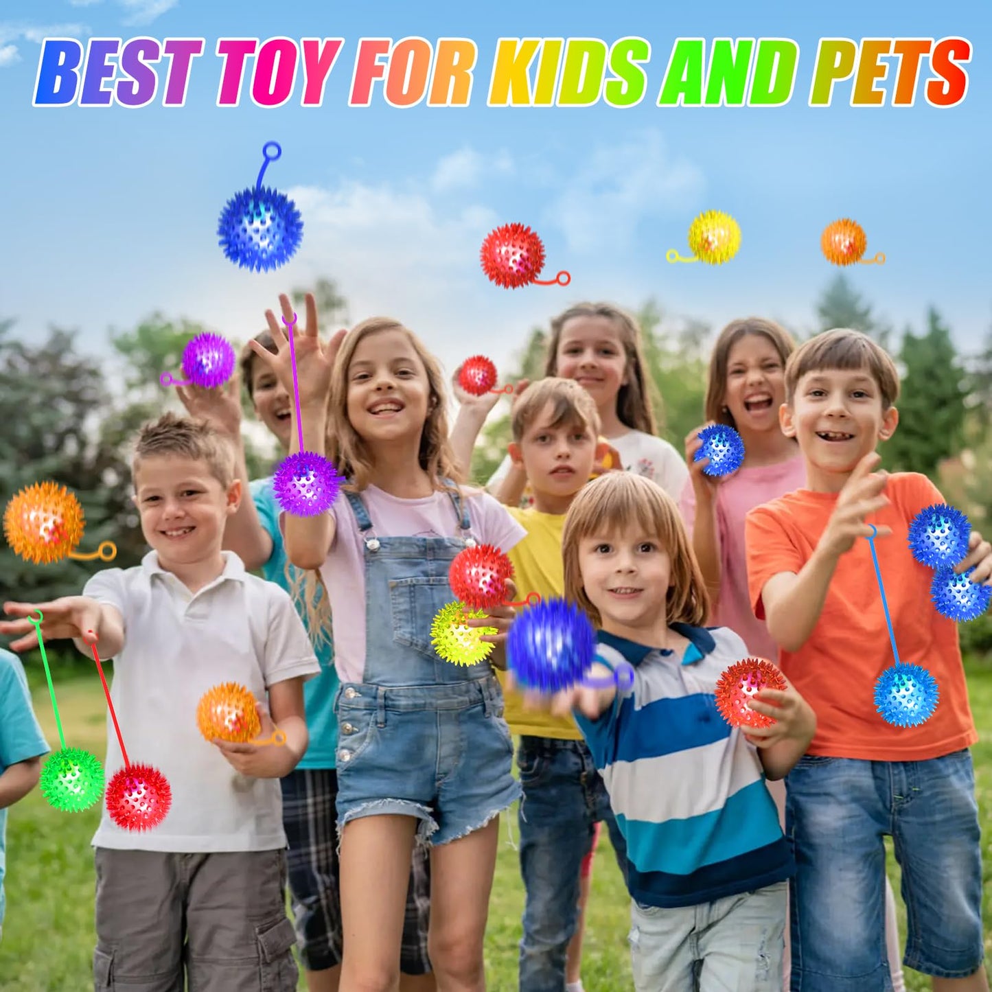 SHQDD 100PCS Light Up LED Bouncy Balls – 6 Colors, Elastic Strap, Safe Glow Toys for Kids