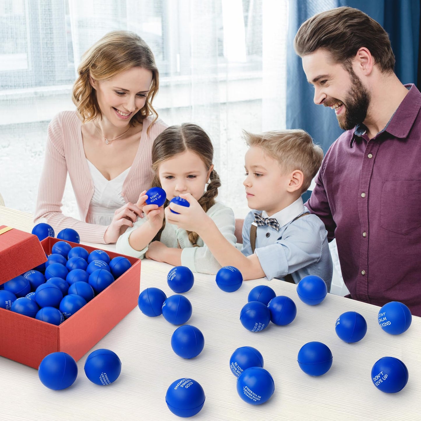SHQDD 100PCS Motivational Stress Balls – Bulk Foam Squeeze Toys for Adults & Kids