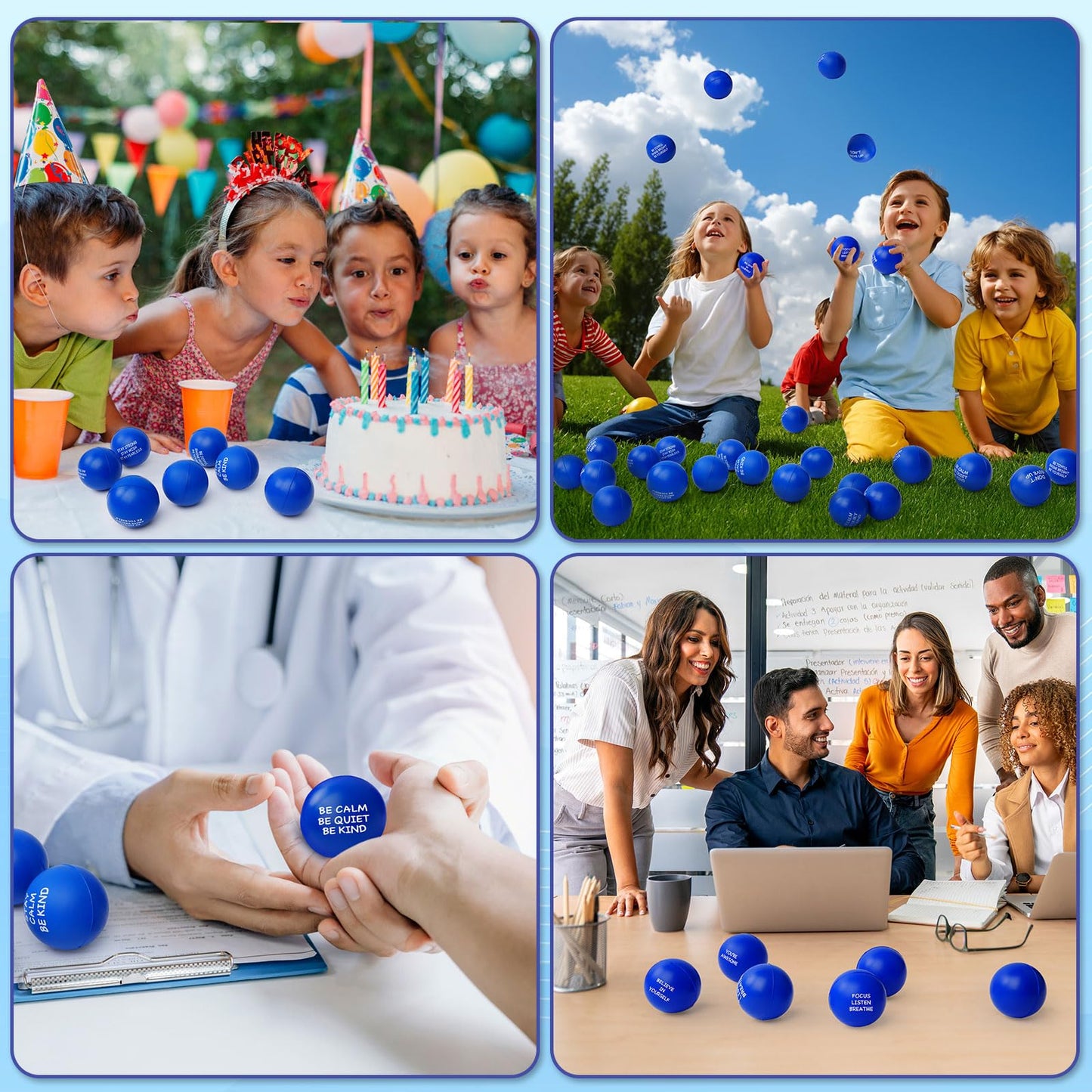 SHQDD 100PCS Motivational Stress Balls – Bulk Foam Squeeze Toys for Adults & Kids