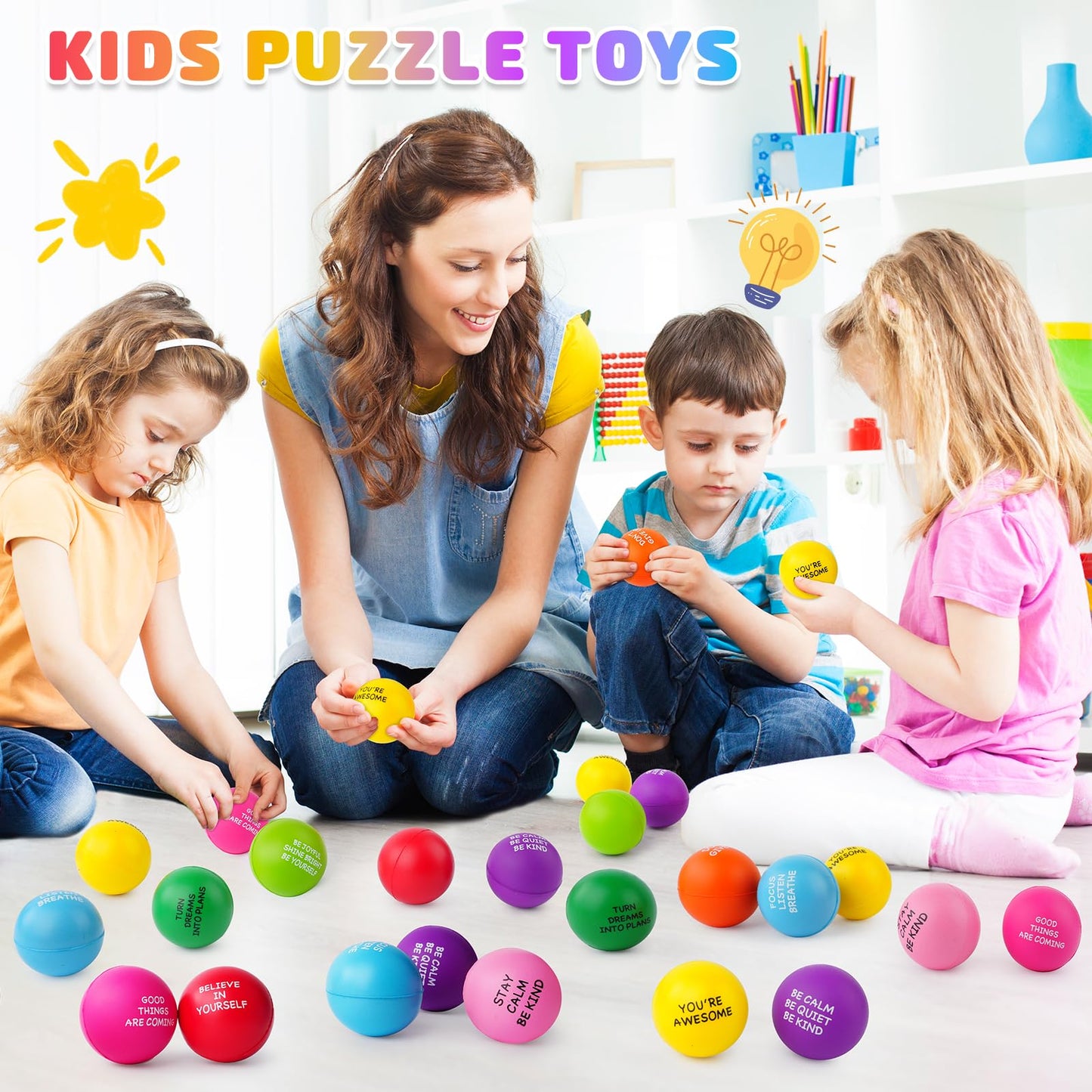 SHQDD Stress Balls – 100-Piece Premium Foam Squeeze Balls for Home, Office & School