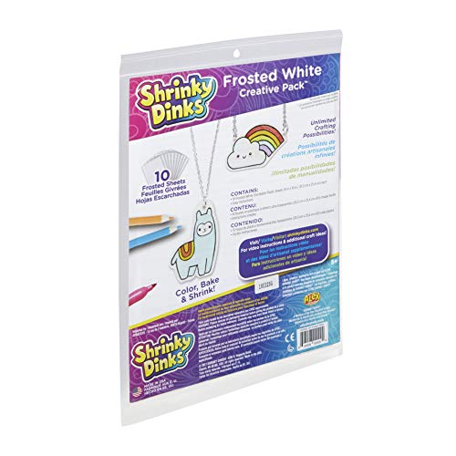 Shrinky Dinks Creative Pack – 10 Frosted White Sheets for Kids’ Art & Craft