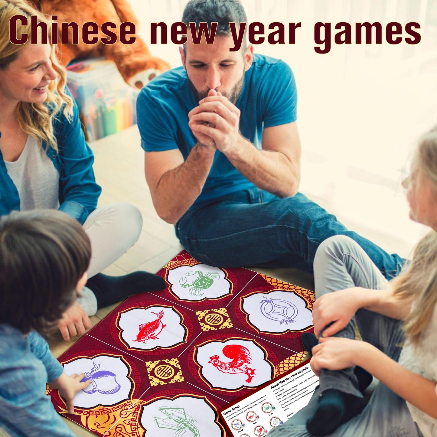 SHSEEN BAU Cua Ca Cop Game Set – Luxury Mat & 6 Dice for Lunar New Year