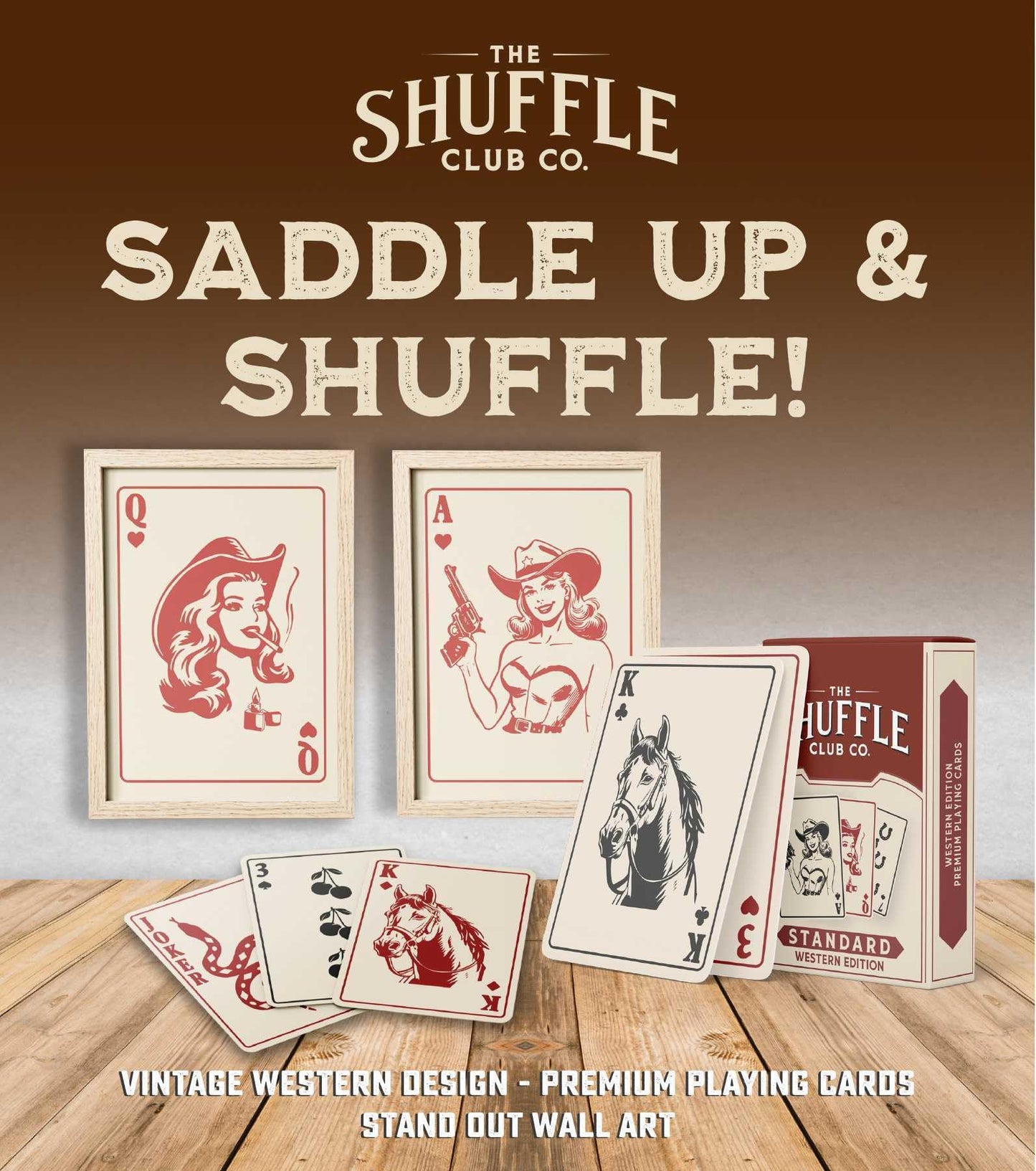 Shuffle Club Western Playing Cards – Premium Poker Deck (Pack of 2)