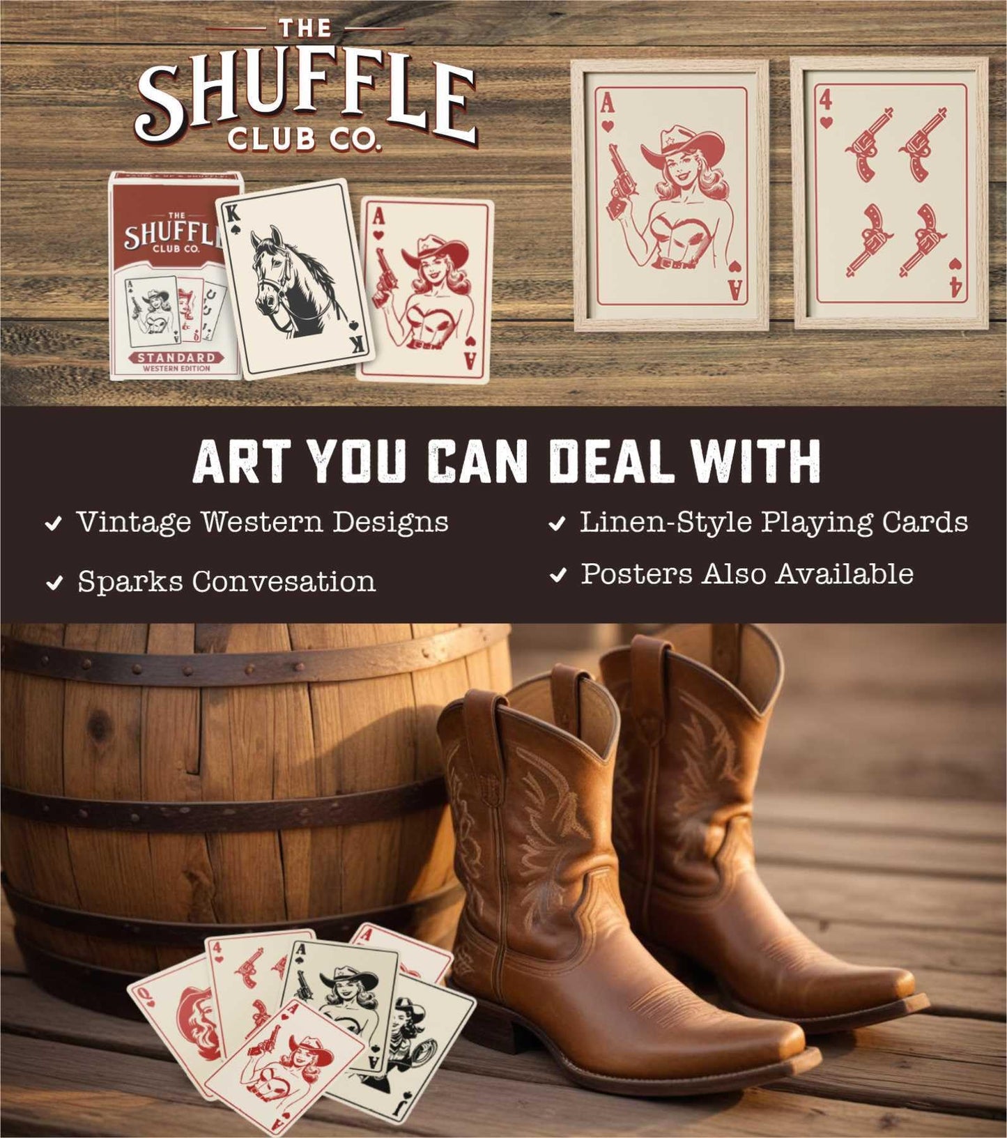 Shuffle Club Western Playing Cards – Premium Poker Deck (Pack of 2)