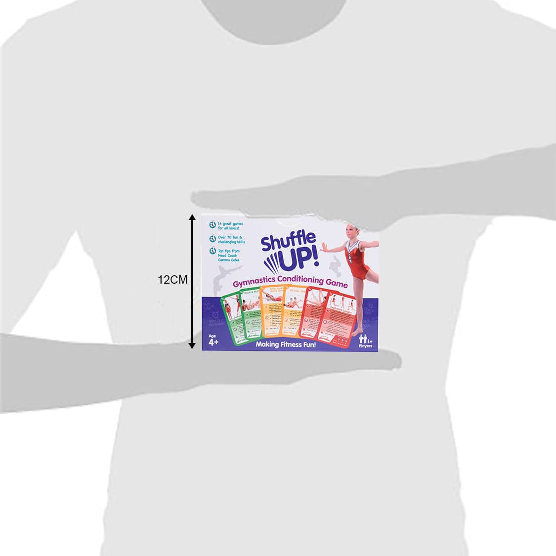 Shuffle Up Gymnastics Card Games – 70+ Active Skills Cards for Kids with 2 Dice | Easy, Fun Fitness Card Set