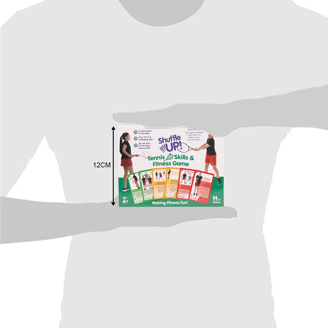 Shuffle Up Tennis Card Games – 70+ Skill Cards, 2 Dice Included, Easy Active Play for Kids