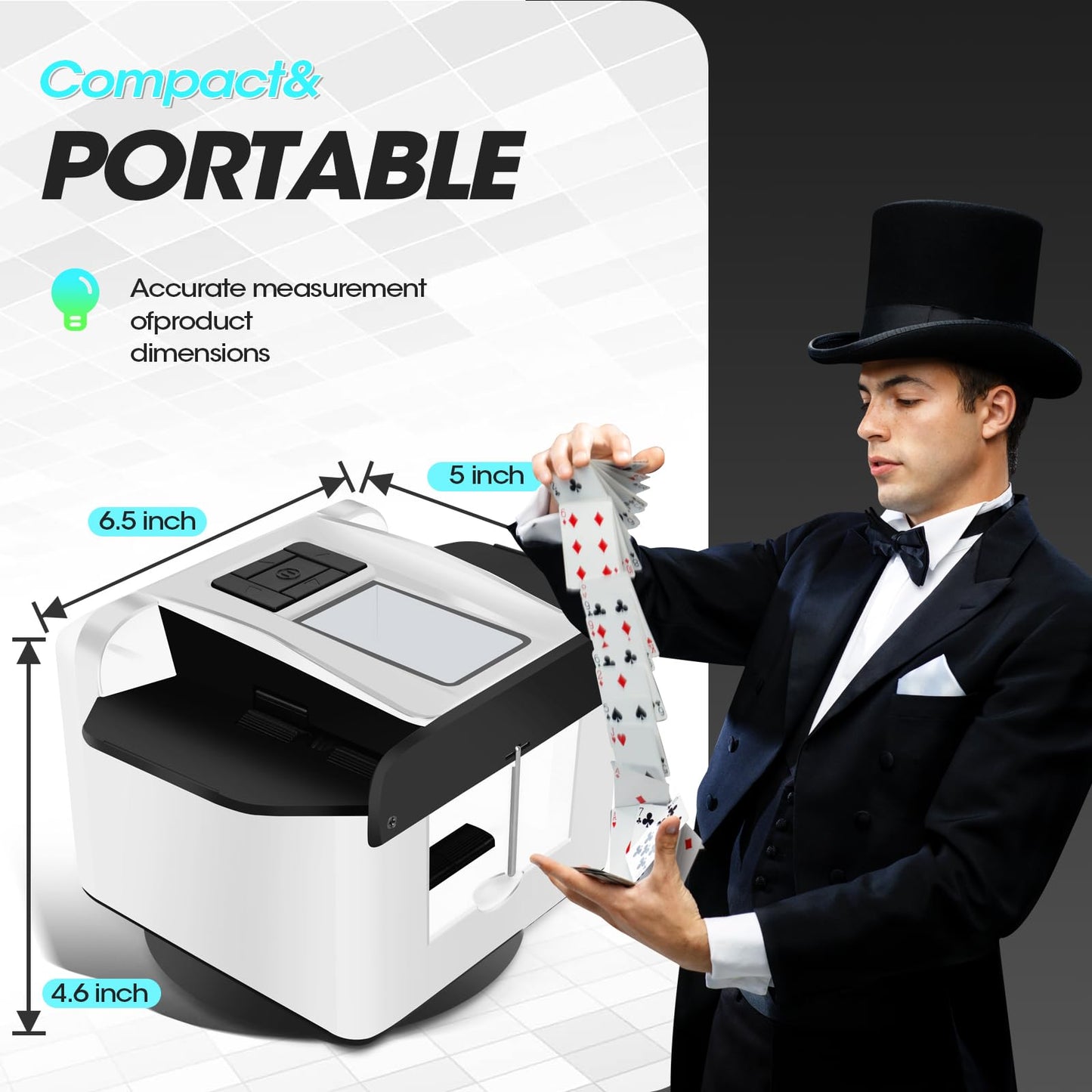 ShuffleBox G1 Pro 2025 – Automatic Card Shuffler & 12-Player Dealer (Ultra Quiet, Rechargeable)