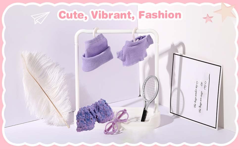 SHUOXUKE 17cm Doll Clothes Set – 3-Piece Valentine Outfit (Hat, Sweater, Pants) for 6.7-Inch Dolls