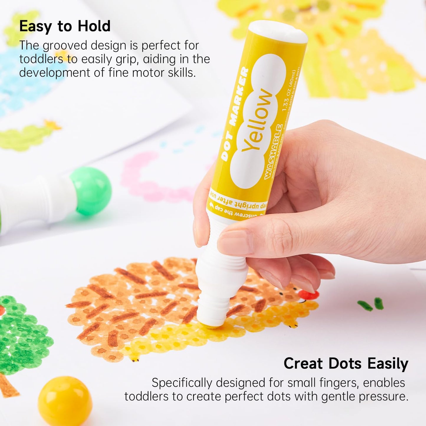 Shuttle Art Dot Markers – 14 Colors, 5 Activity Books, Non-Toxic & Washable