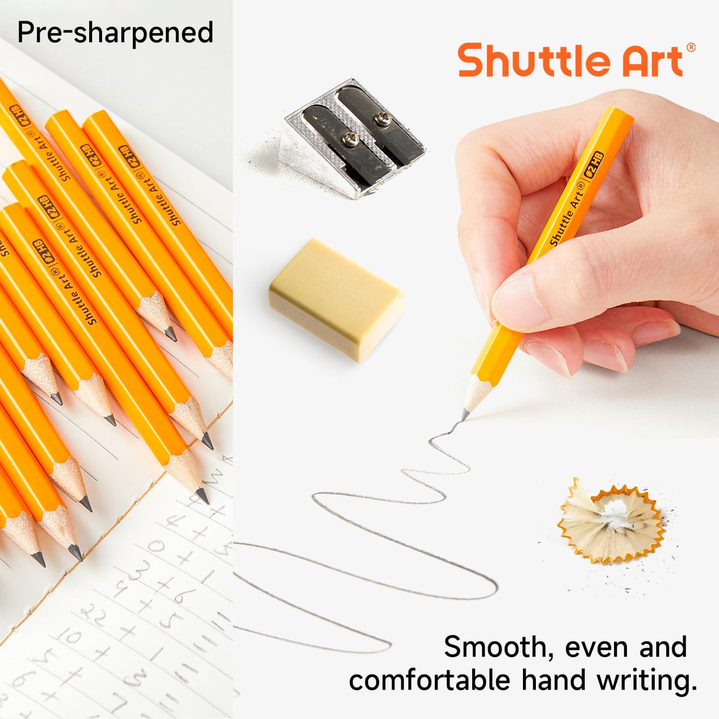 Shuttle Art 900 Pack #2 HB Golf Pencils - 3.5-inch Wood-Cased Bulk, Pre-Sharpened