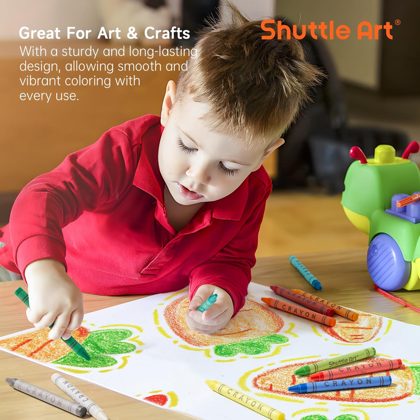 Shuttle Art Crayon Bulk Pack – 720 Count, 18 Colors, Non-Toxic Classroom Crayons for Teachers & Kids