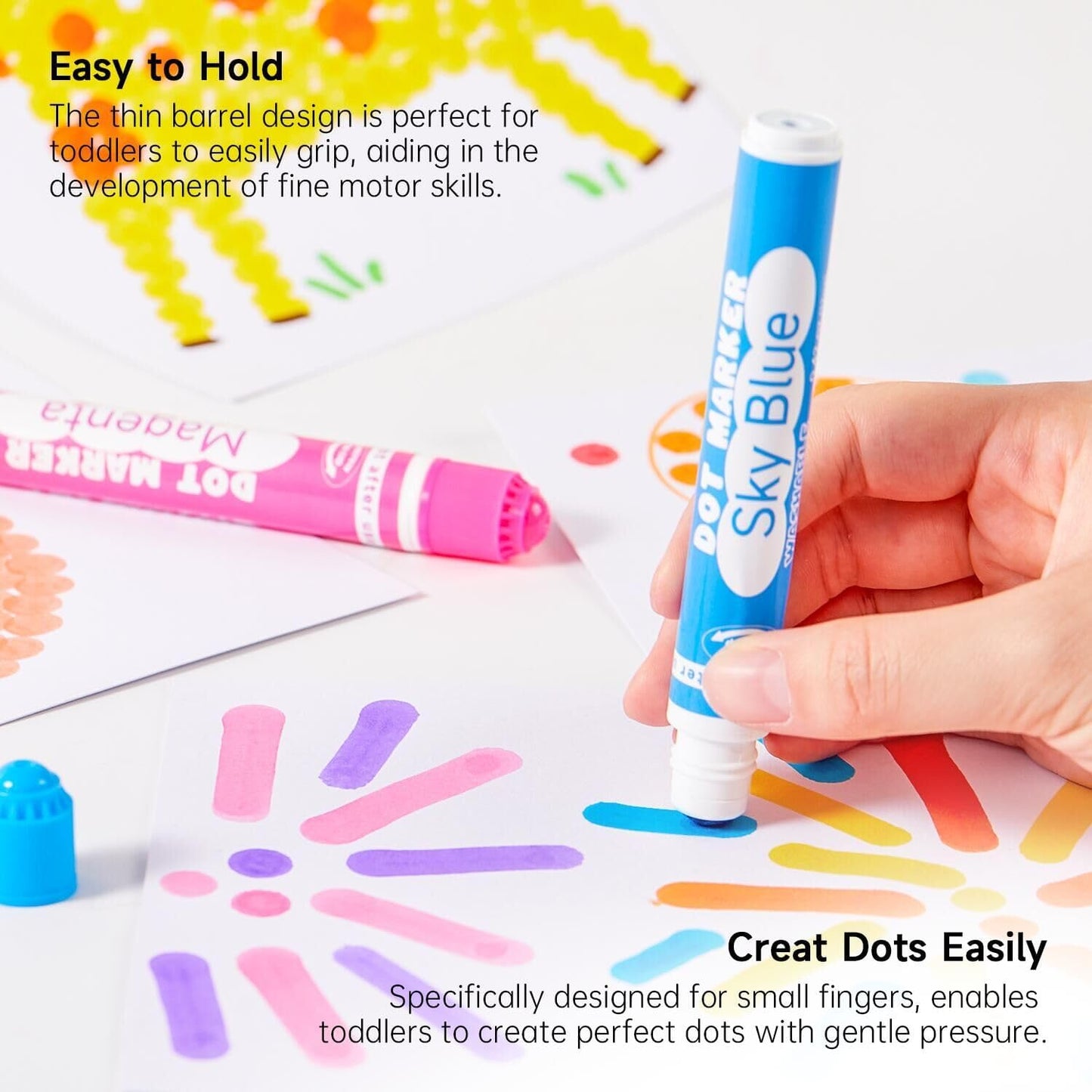 Shuttle Art Dot Markers – 36 Colors, 5 Activity Books & 135 Sheets | Washable, Non-Toxic Art Set for Kids