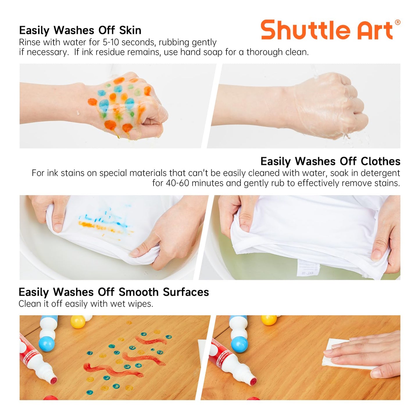 Shuttle Art Dot Markers – 14 Colors, 5 Activity Books, Non-Toxic & Washable