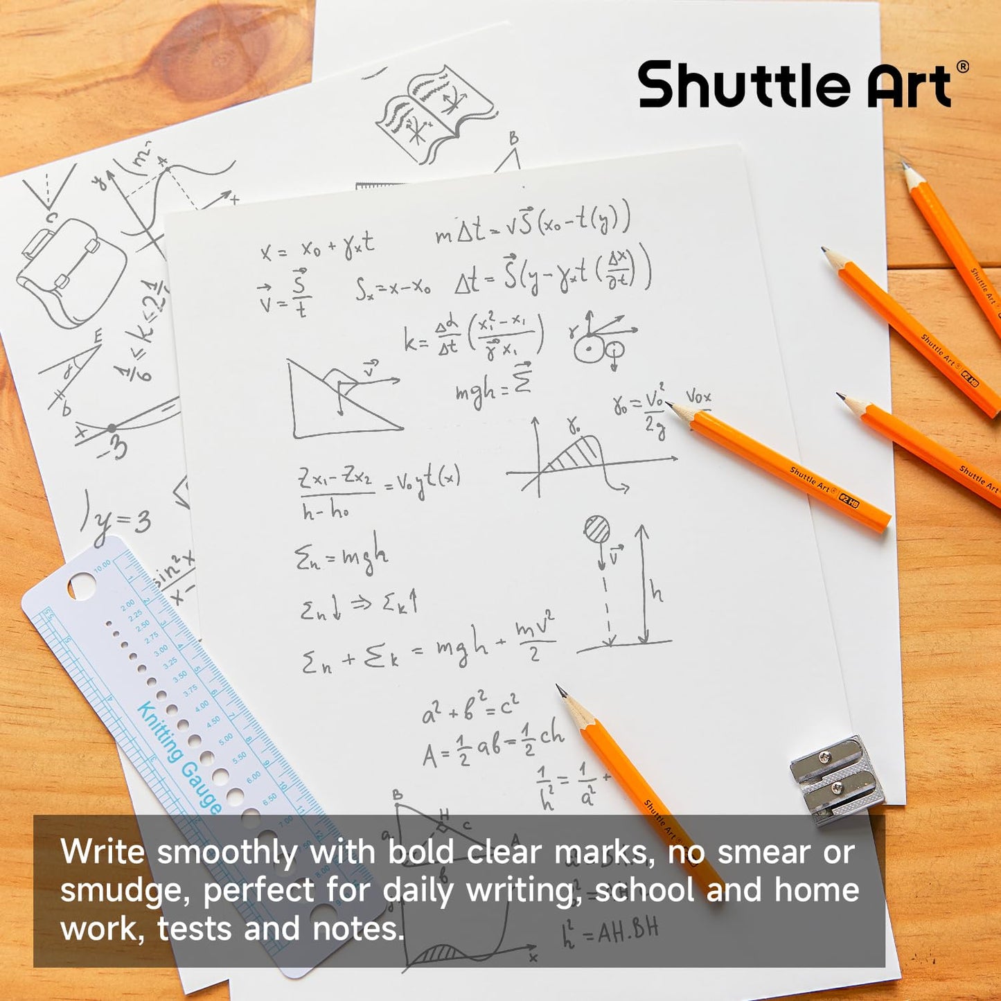 Shuttle Art 360 Pack #2 HB Golf Pencils - 3.5-inch Wood-Cased, Pre-Sharpened Bulk for Classrooms