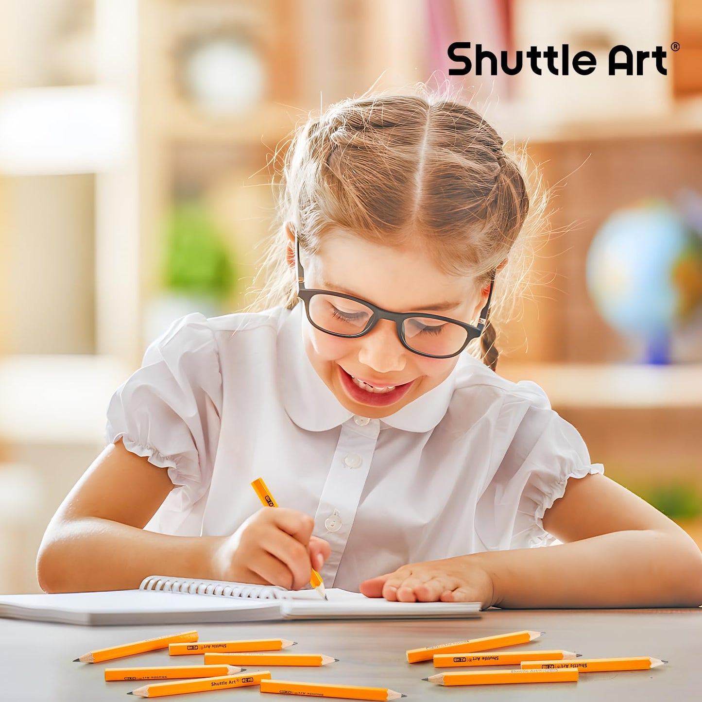 Shuttle Art 360 Pack #2 HB Golf Pencils - 3.5-inch Wood-Cased, Pre-Sharpened Bulk for Classrooms