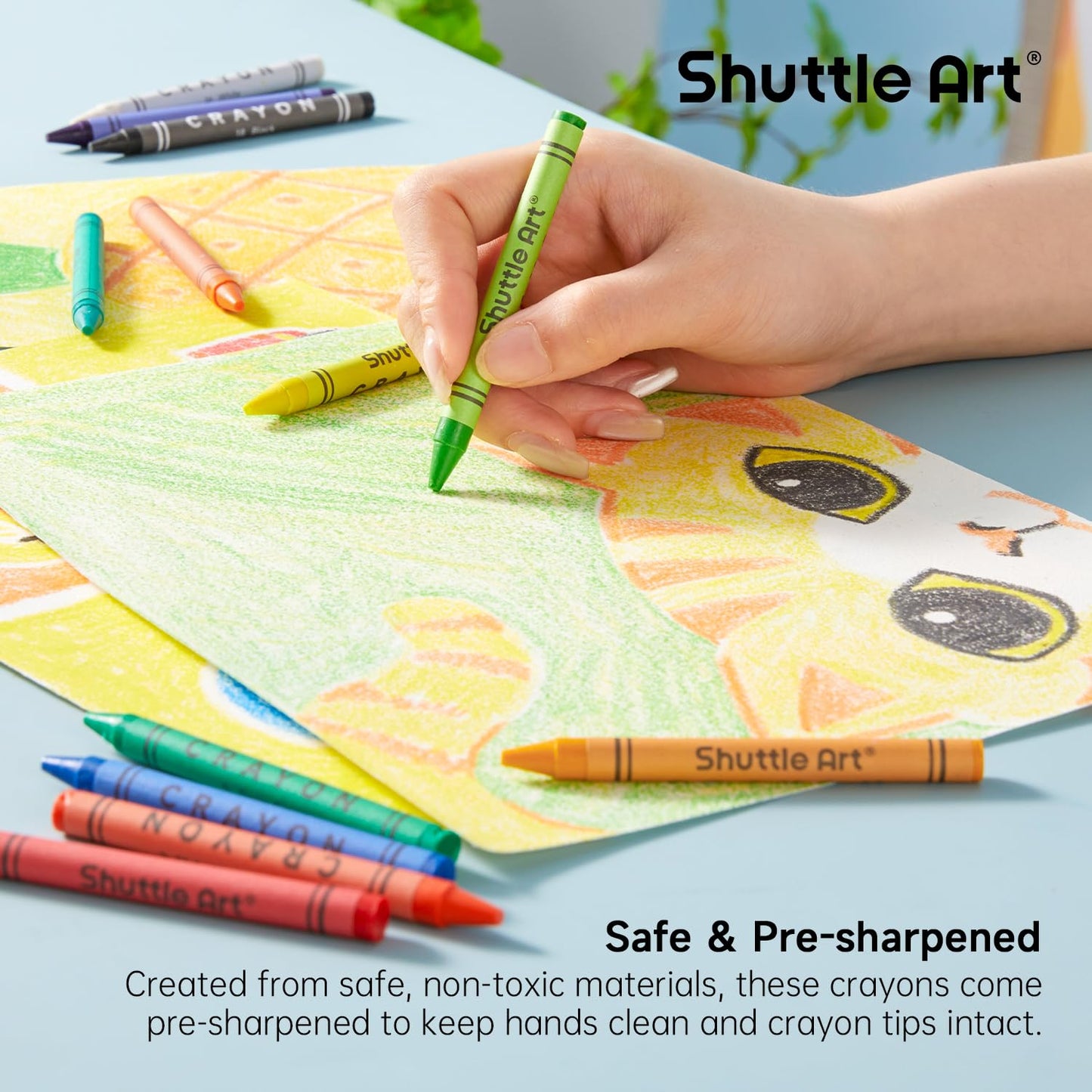 Shuttle Art Crayon Bulk Pack – 720 Count, 18 Colors, Non-Toxic Classroom Crayons for Teachers & Kids