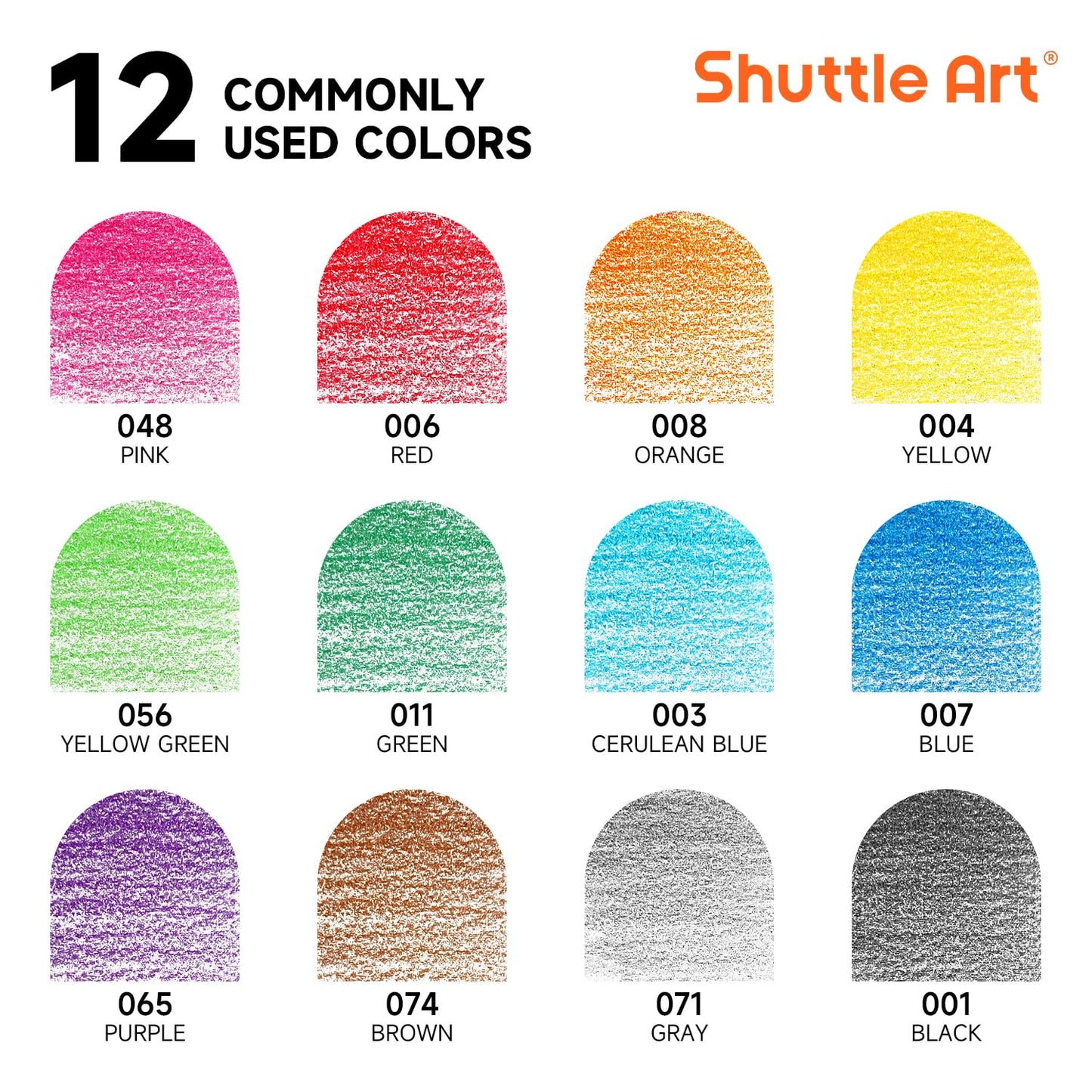 Shuttle Art 504-Pack Colored Pencils Bulk — Pack of 42, 12 Vibrant Colors, Pre-Sharpened, Break-Resistant