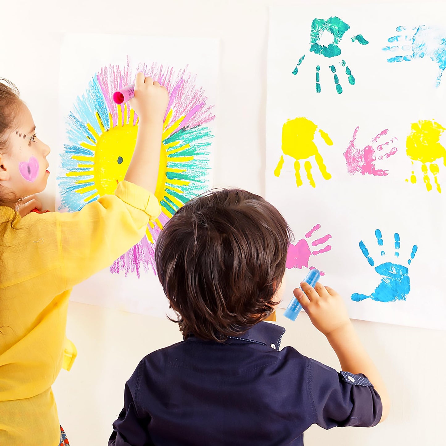 Shuttle Art Tempera Paint Sticks – 32 Colors, Quick-Drying, Non-Toxic for Kids