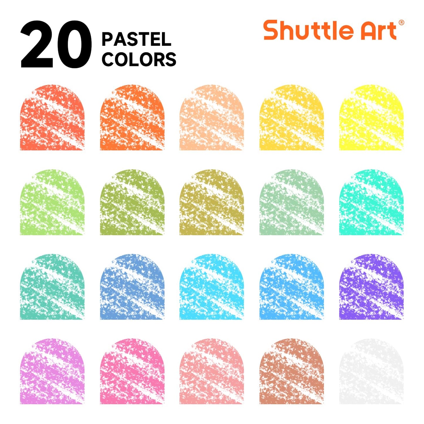 Shuttle Art Tempera Paint Sticks – 20 Pastel Colors, Quick-Dry, Washable, Non-Toxic