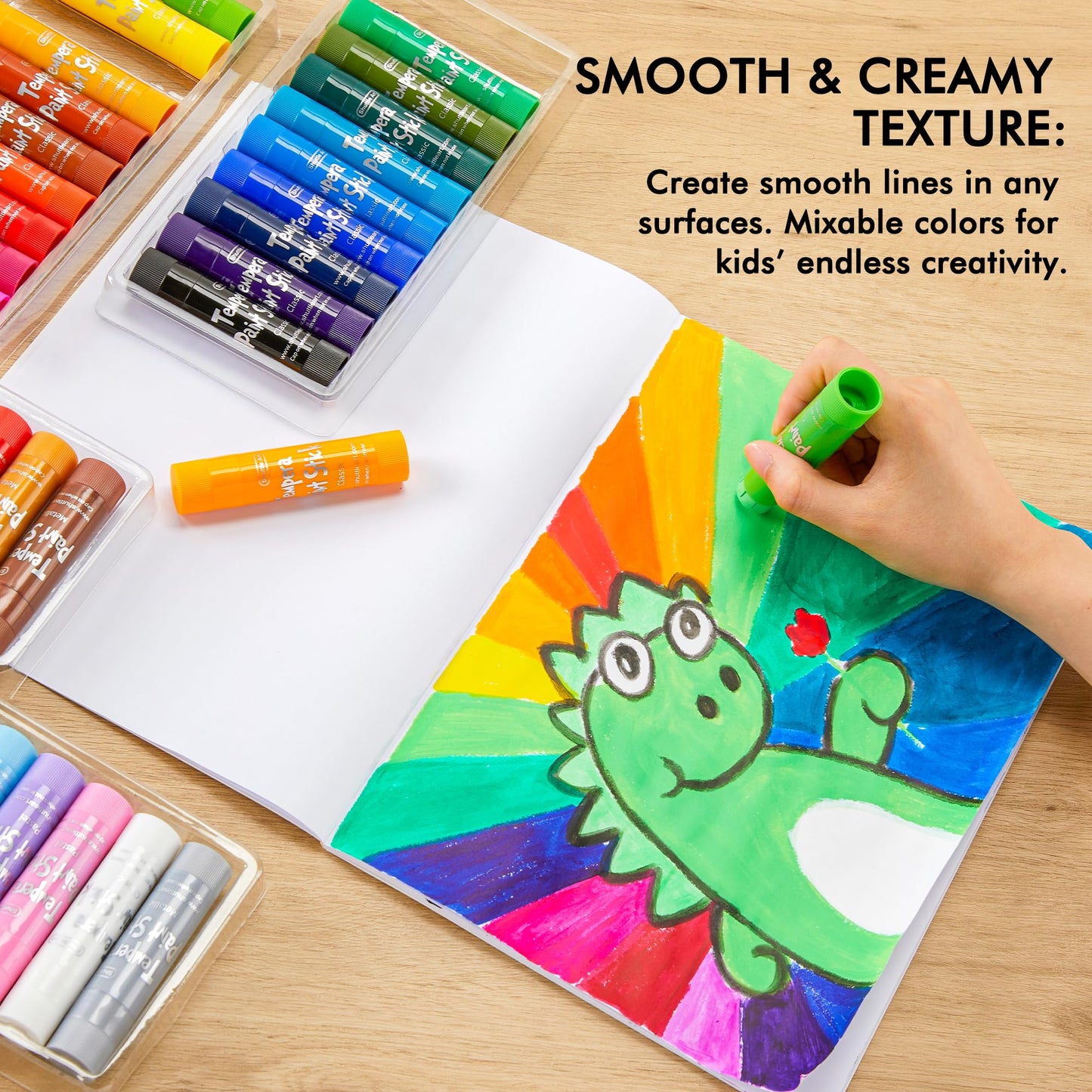 Shuttle Art Tempera Paint Sticks — 40 Colors, Quick-Dry, Washable & Safe for Kids