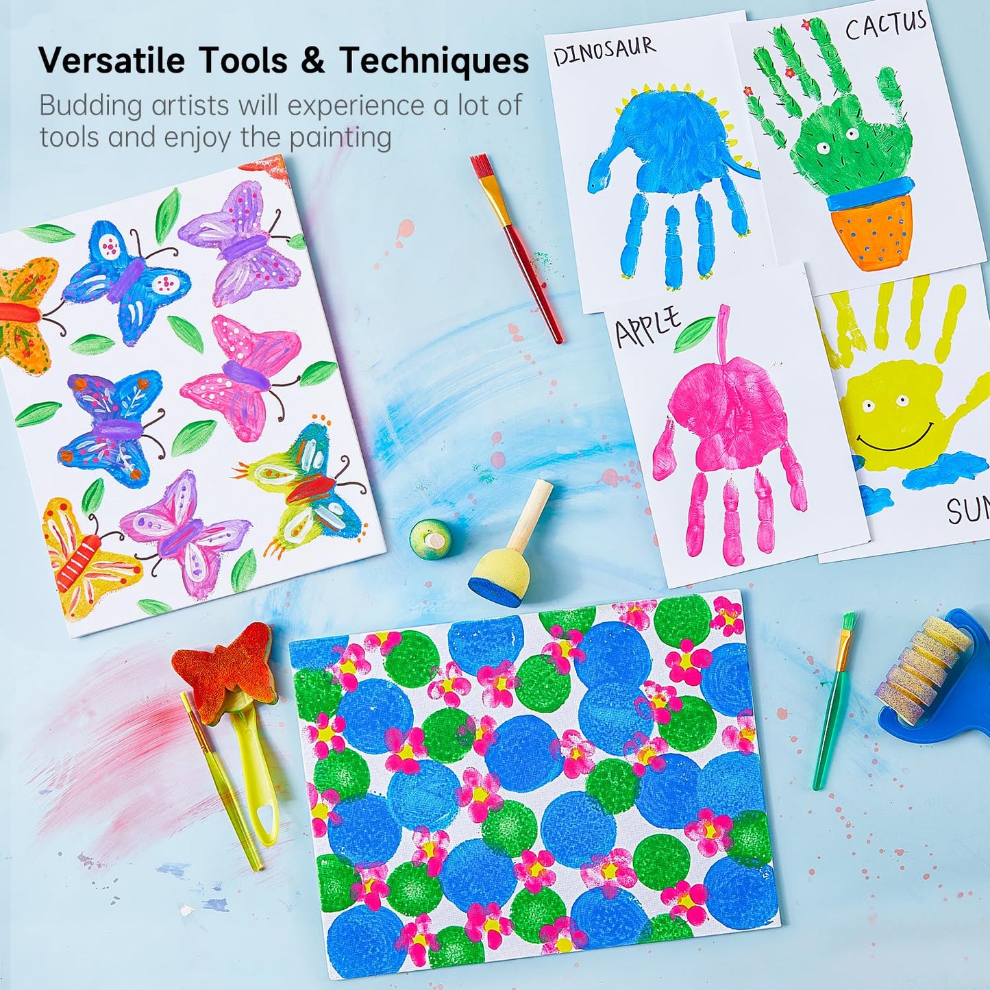 Shuttle Art Washable Finger Paint Set – 53-Piece, 14 Colors, Non-Toxic