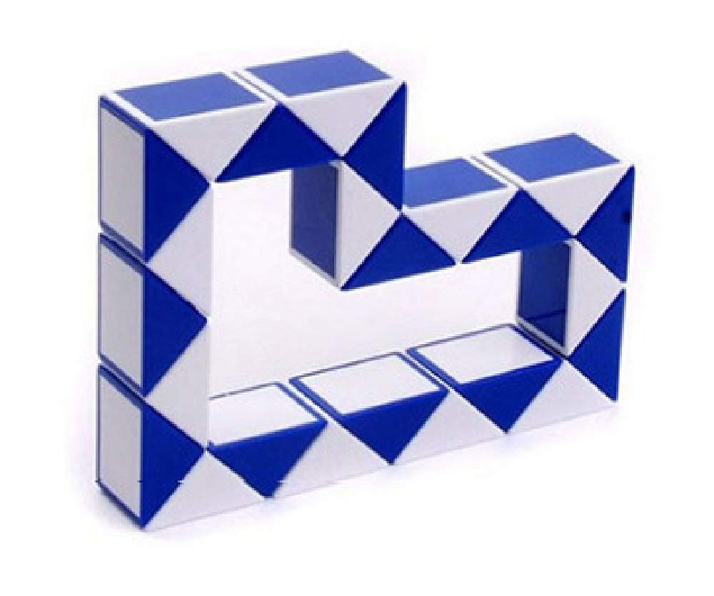 SHUYUE Snake Magic Speed Cube – Brain Puzzle Toy for Focus and Calm (Blue & White, 1 Pack)