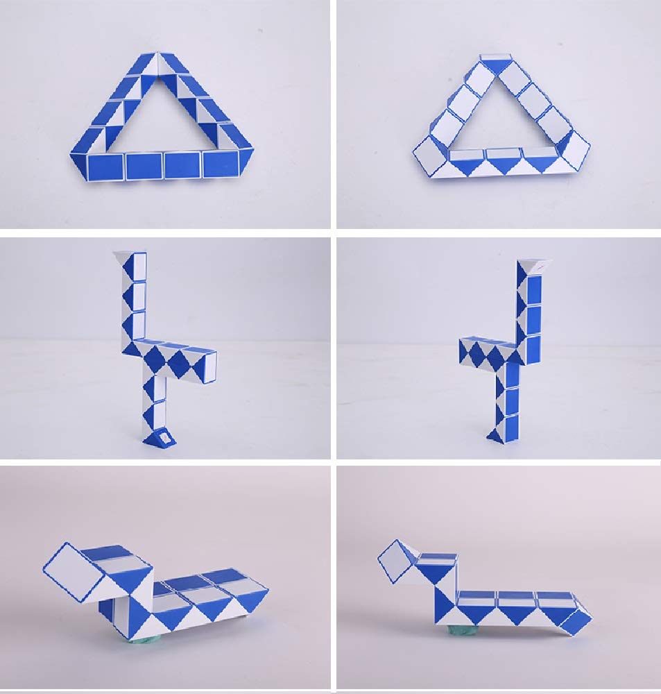 SHUYUE Snake Magic Speed Cube – Brain Puzzle Toy for Focus and Calm (Blue & White, 1 Pack)