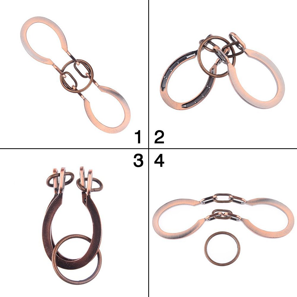 SHUYUE Classical Metal Horseshoe Puzzle – Bronze Brain Teaser, Eco-Friendly, Compact Fidget Toy