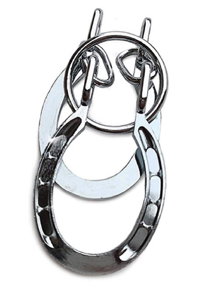 SHUYUE Classical Metal Horseshoe Puzzle – Traditional Brain Teaser (Silver)