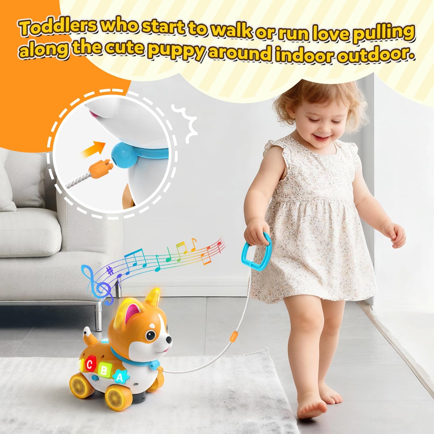 SHXYKZ 3-in-1 Musical Puppy Toy for 6-18 Months | Crawling & Walking