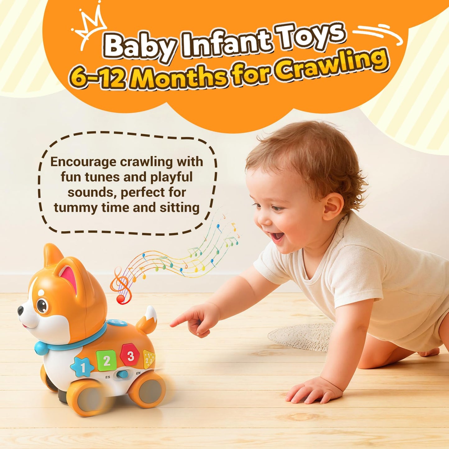 SHXYKZ 3-in-1 Musical Puppy Toy for 6-18 Months | Crawling & Walking