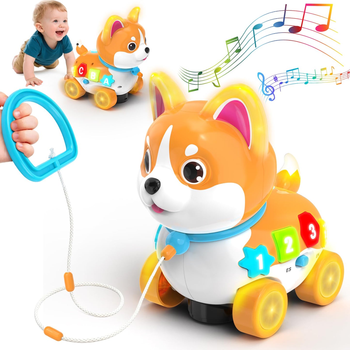 SHXYKZ 3-in-1 Musical Puppy Toy for 6-18 Months | Crawling & Walking