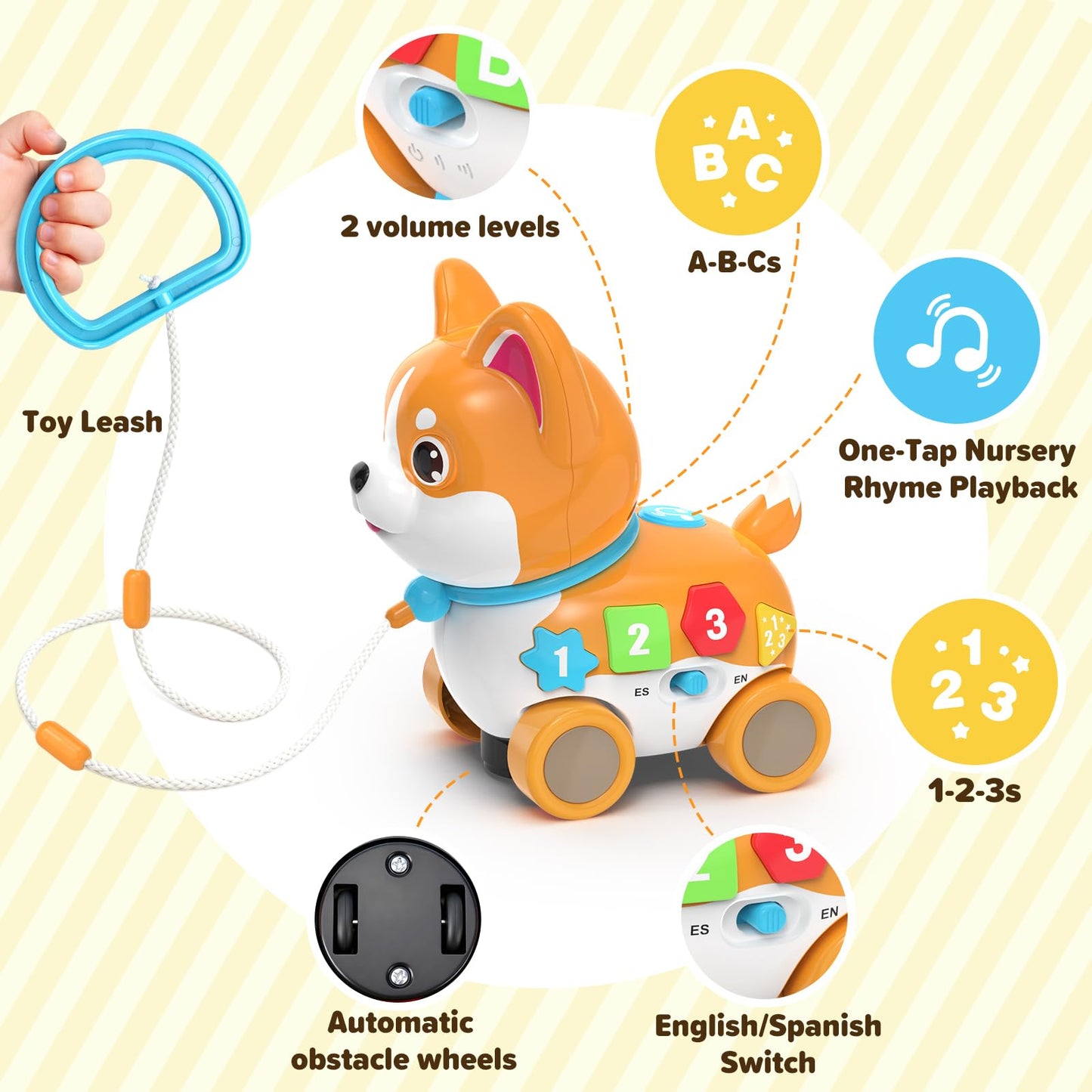 SHXYKZ 3-in-1 Musical Puppy Toy for 6-18 Months | Crawling & Walking