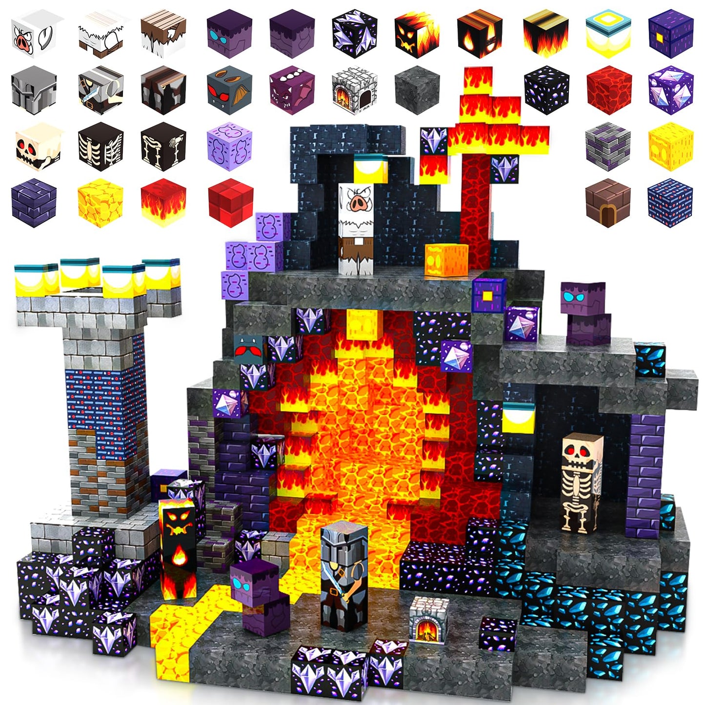 SHXYKZ 150-Pcs Dungeon-Themed Magnetic Blocks | STEM Montessori Toys for Kids