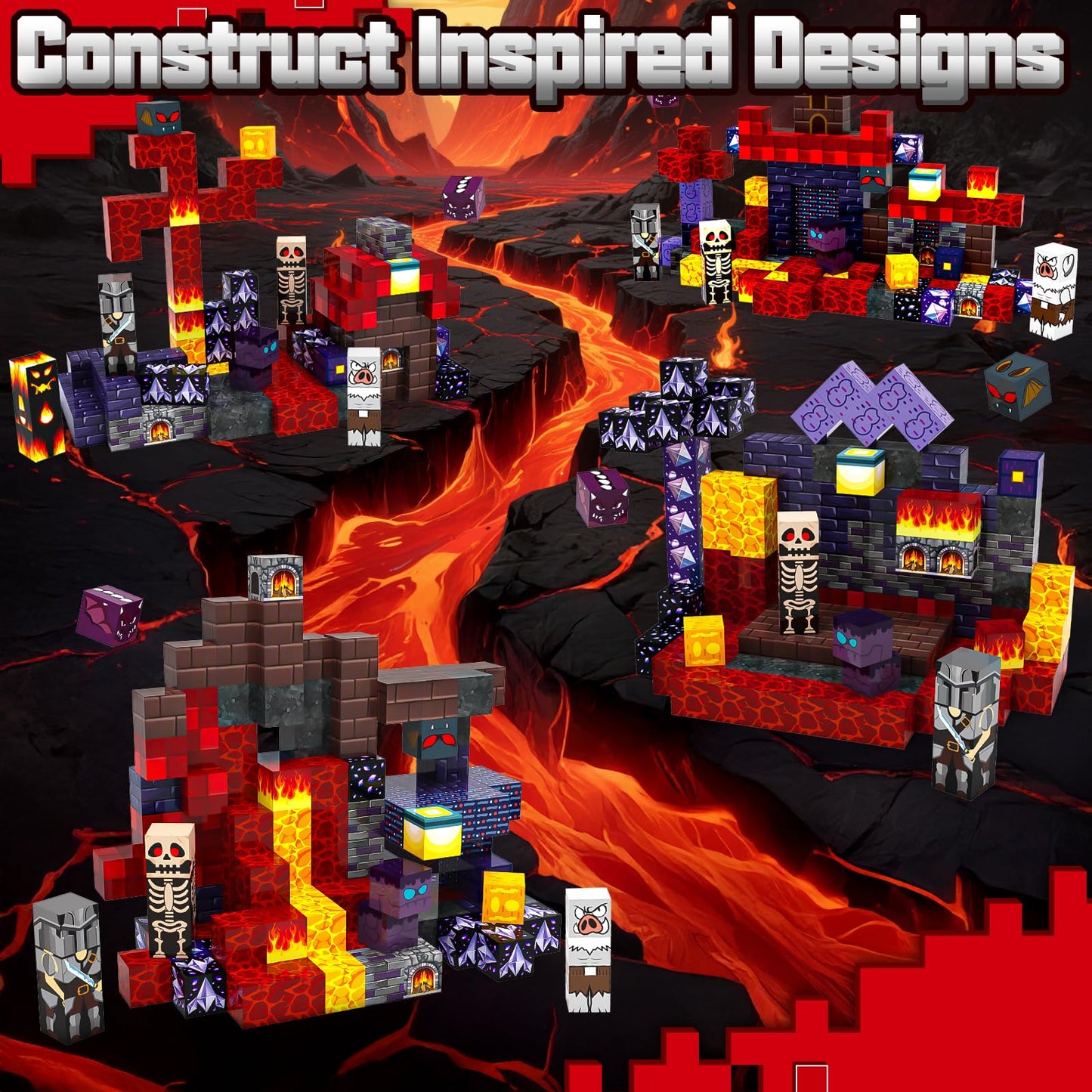 SHXYKZ 150-Pcs Dungeon-Themed Magnetic Blocks | STEM Montessori Toys for Kids