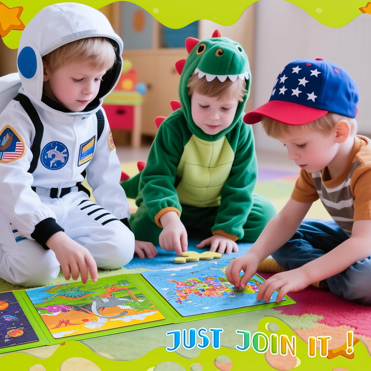SHXYKZ Magnetic Puzzles for Toddlers 3-6 | 3-Pack Travel Puzzles with 60 Magnetic Pieces