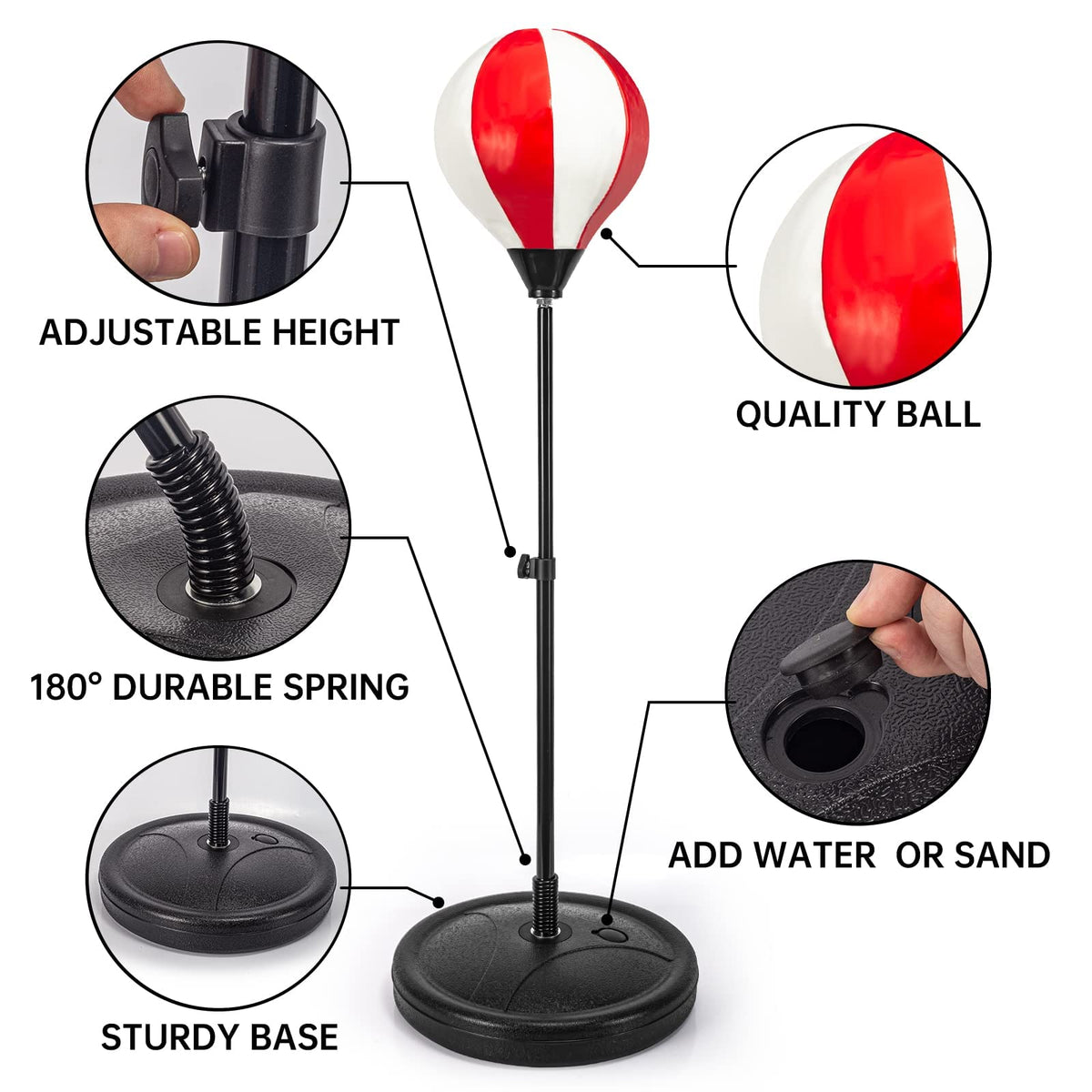 ShyLizard Punching Bag for Kids – 2 Pack Boxing Gloves, Height Adjustable Stand, Gift for Ages 5–10