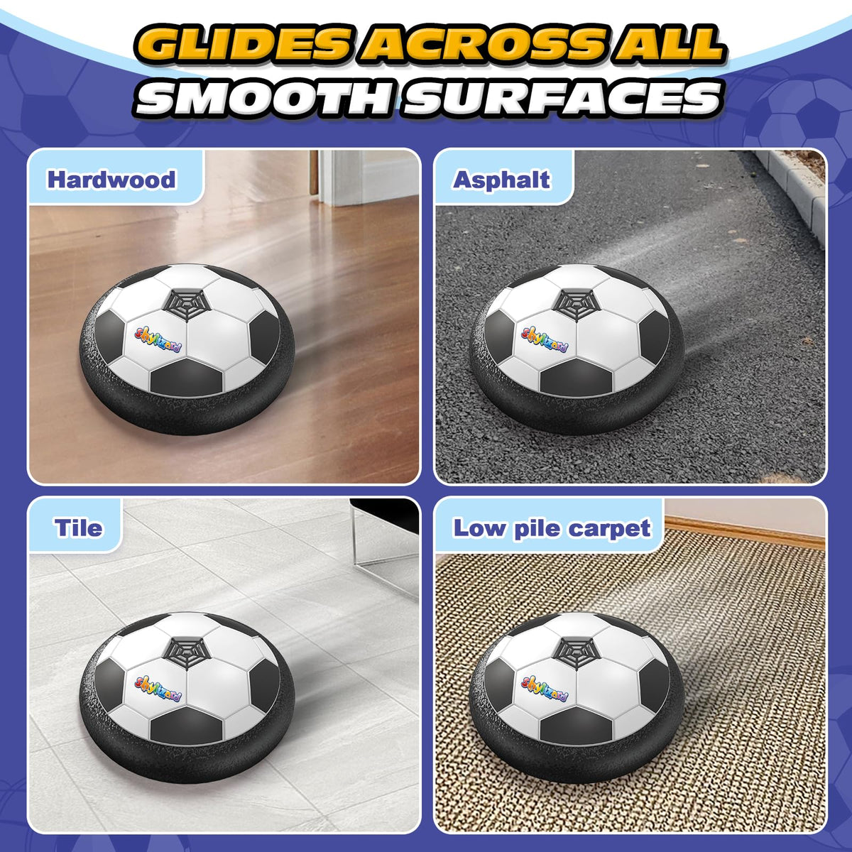 ShyLizard Hover Soccer Ball – LED Indoor-Outdoor Toy for Kids 3-8